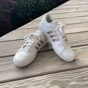 Adidas white and rose gold womens shoe